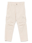 Pantaloni per bambino Brunello Cucinelli Kids beige a coste con tasche laterali B279DP102 C6233 BRUNELLO CUCINELLI KIDS 