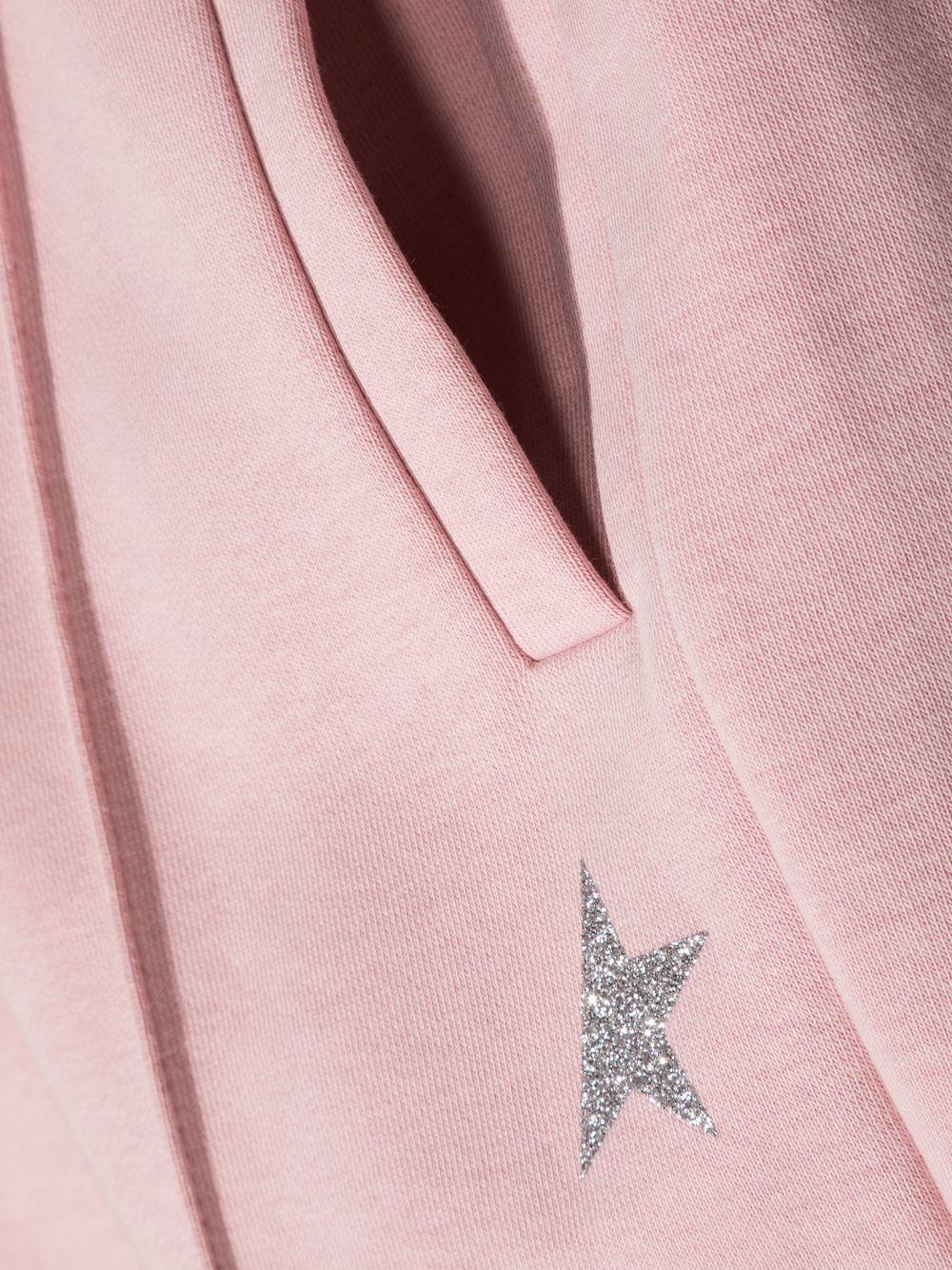Pantaloni sportivi con applicazione glitter per bambina Golden Goose Kids rosa con taglio straight P01280P000917 25592 GOLDEN GOOSE KIDS 
