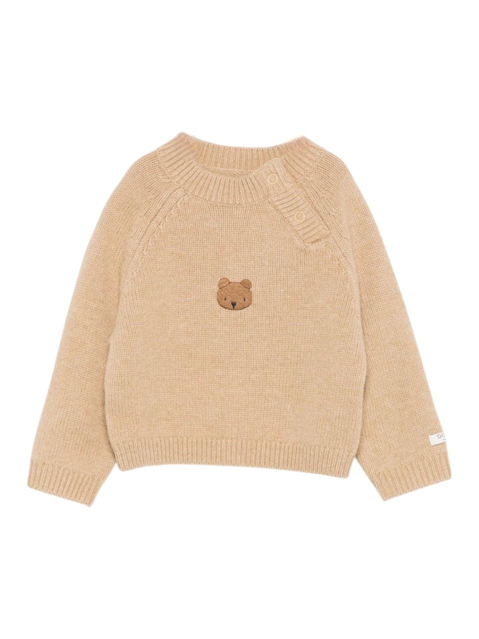 Maglione per neonato Donsje beige con orso ricamato 3040201 00077 DONSJE 