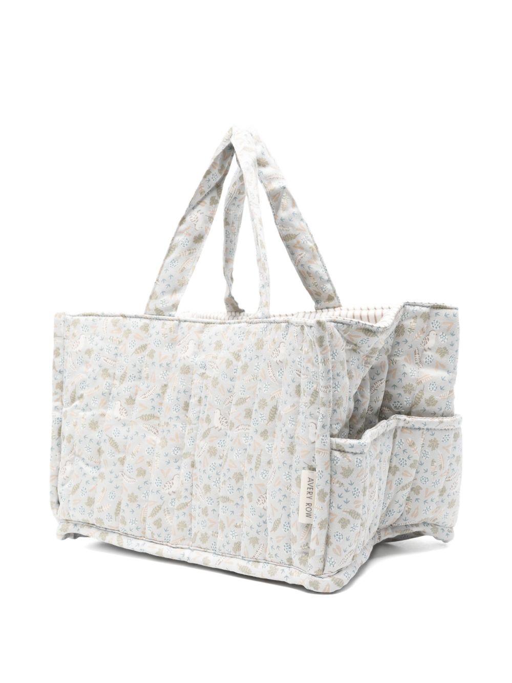 Borsa fasciatoio per neonati Avery Row bianco trapuntata con stampa del logo NCANTR NATURE TRAIL AVERY ROW 