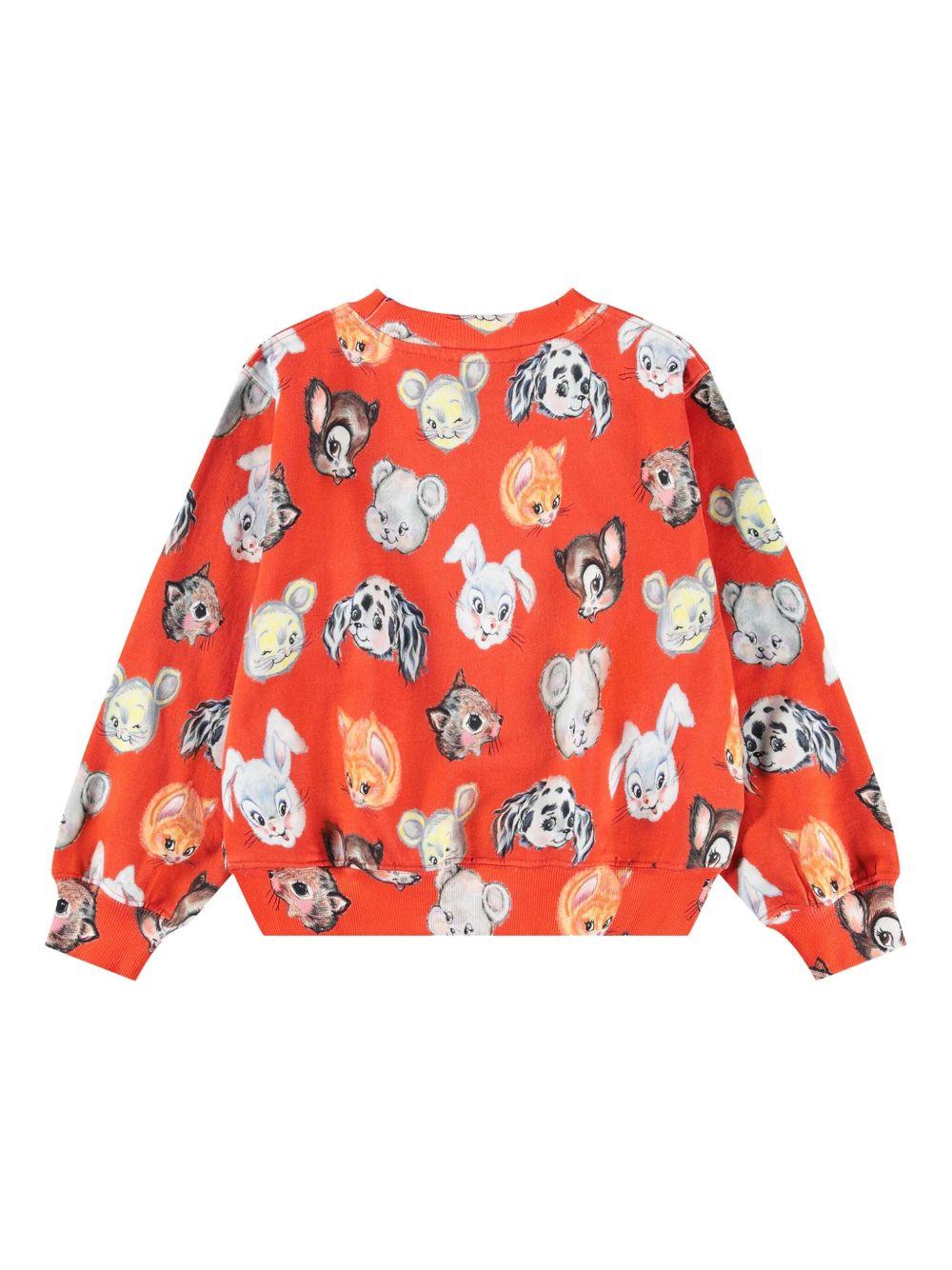 Felpa per bambina Molo Marge rosso con stampa grafica all-over 2W25J202 8201 MOLO 
