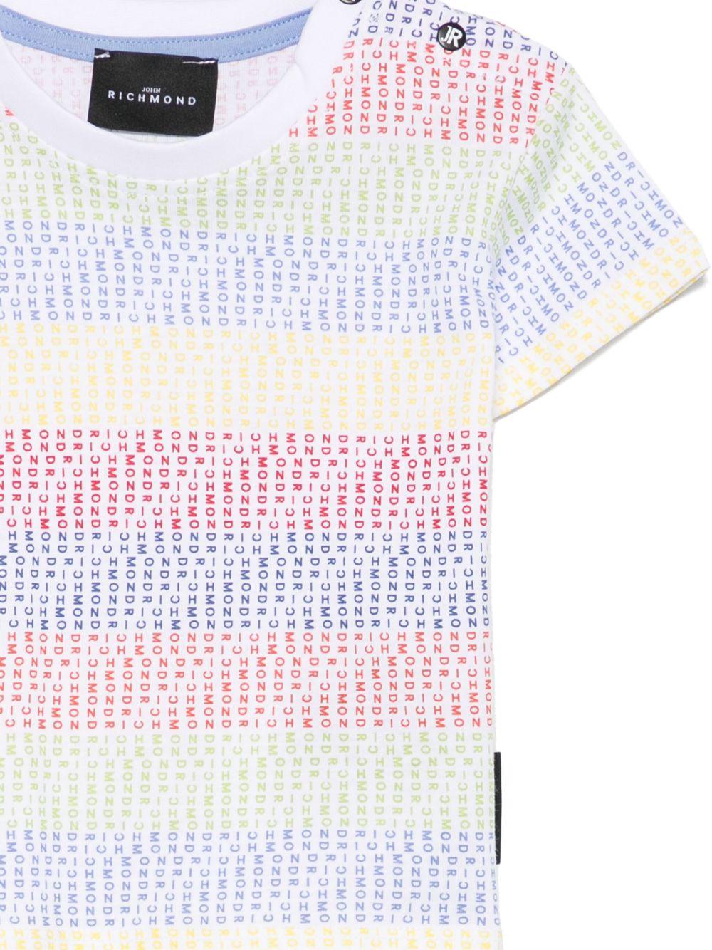 T-shirt per neonato John Richmond Junior bianco con stampa con logo all-over RIP25063TS MULTICOLOR JOHN RICHMOND JUNIOR 