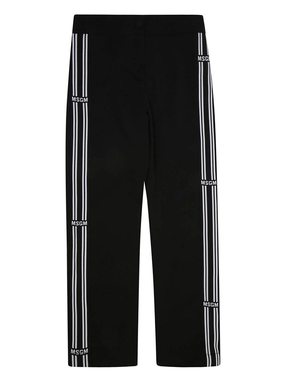 Pantaloni da tuta per bambina MSGM Kids nero con banda laterale F4MSJGPA145 110 MSGM KIDS 