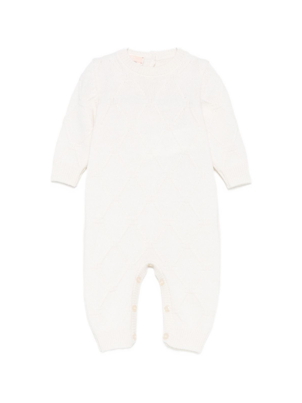 Tutina per neonata Elisabetta Franchi La Mia Bambina bianca con maglia a rombi ENTU134CFL230 0033 ElISABETTA FRANCHI 
