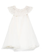 Abito per neonata MAISON AVA bianco con colletto a contrasto MA-SS25-GL02 IVORY MAISON AVA 