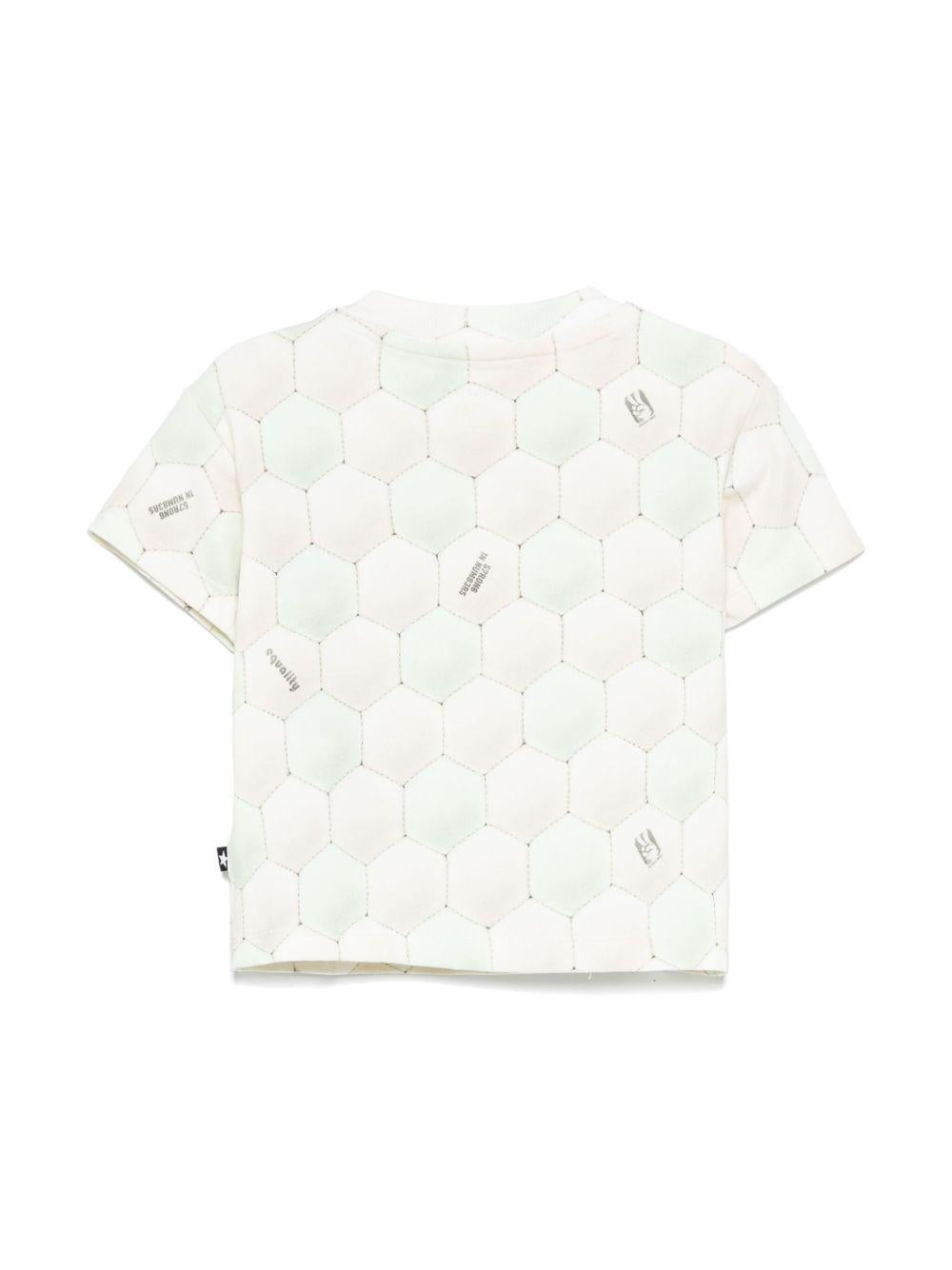 T-shirt per neonato Molo Riley beige con stampa all-over 6S25A202 9288 MOLO 