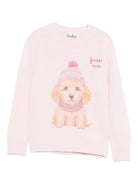 Maglione per bambina MC2 Saint Barth Kids rosa con stampa cane PRC0015 00374I MC2 ST. BARTH KIDS 