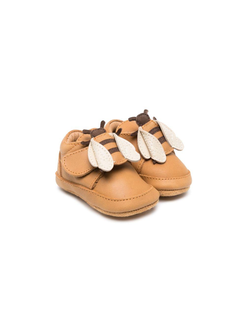 Scarpine primi passi per neonato Donsje marrone con chiusura a strappo 1037001 PU004 DONSJE 