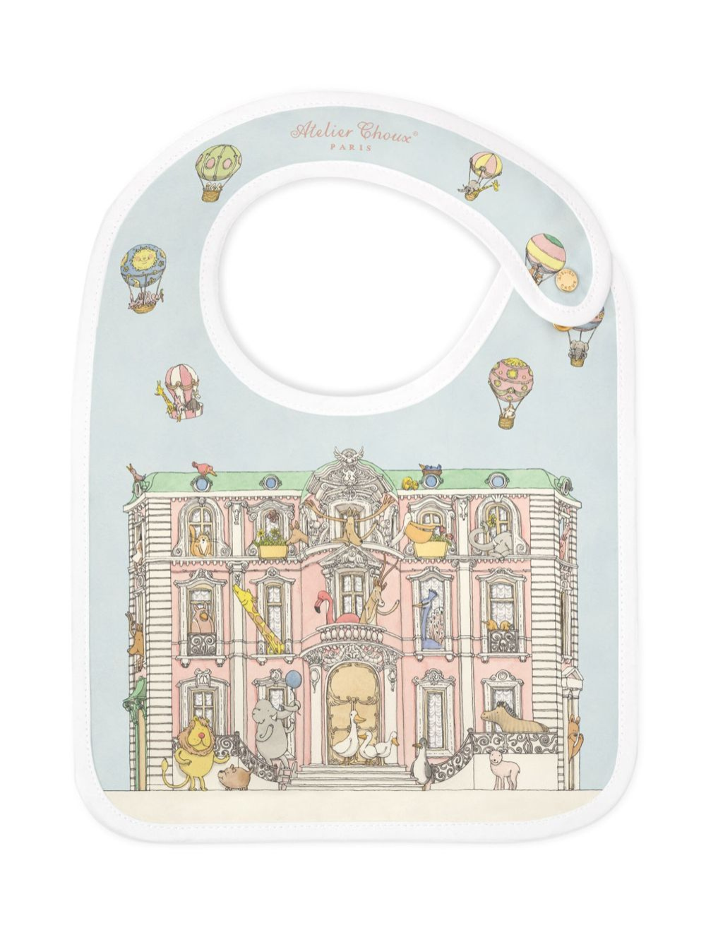 Bavaglino per neonati Atelier Choux verde con stampa BI-CS-MOM A-U ATELIER CHOUX PARIS 