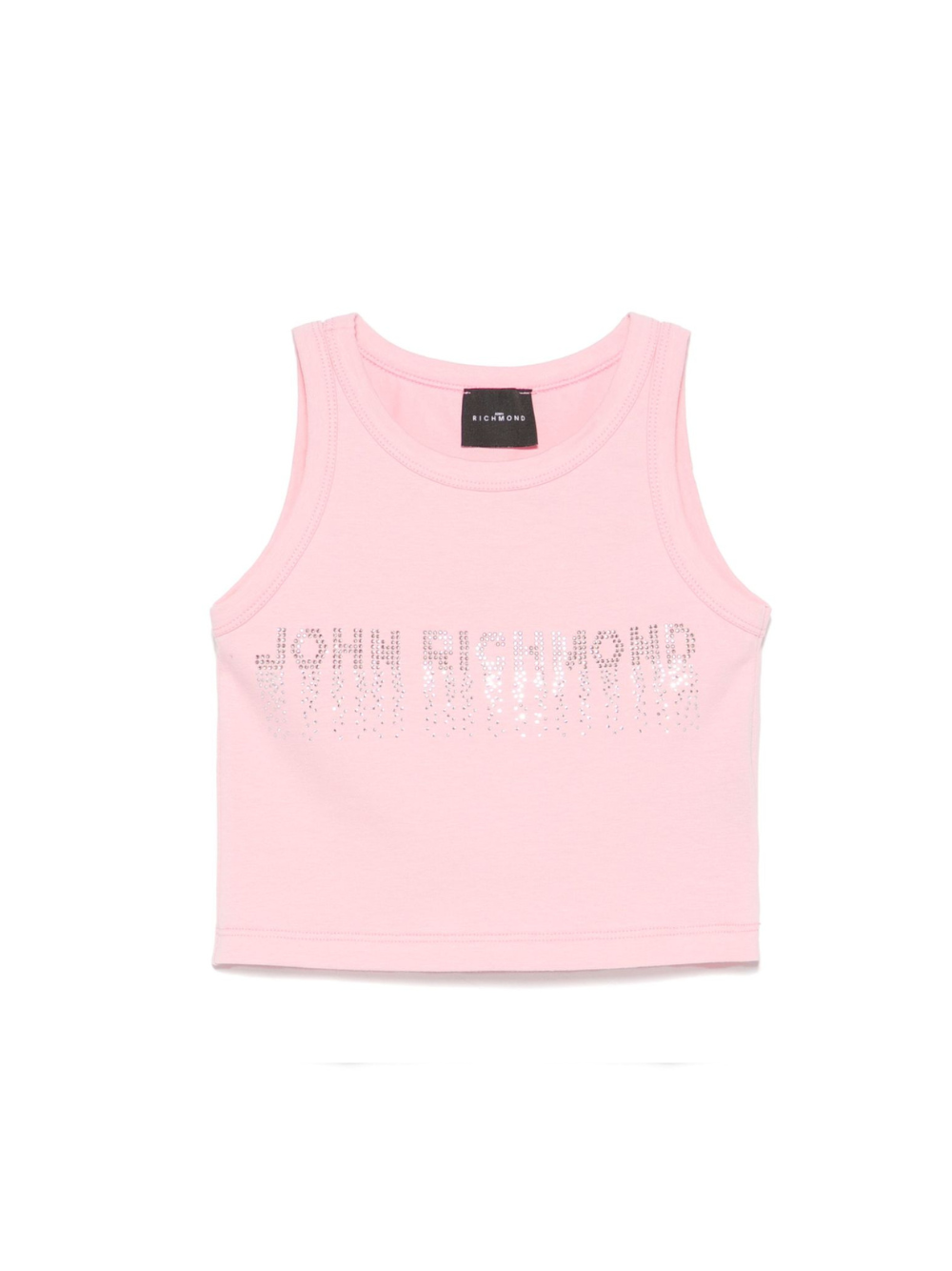 Canotta per bambina John Richmond Junior rosa con logo con strass RGP25204CN PINK JOHN RICHMOND JUNIOR 