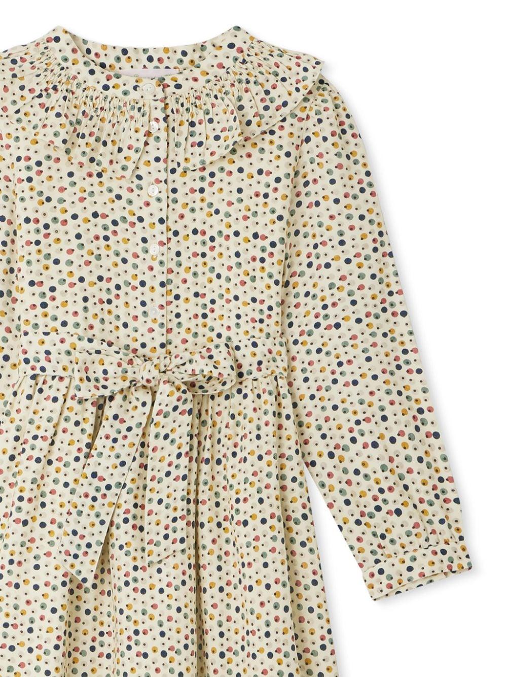 Abito a maniche lunghe per bambina Bonpoint bianco con orli con abbottonatura W04GDRW00021 733A BONPOINT 