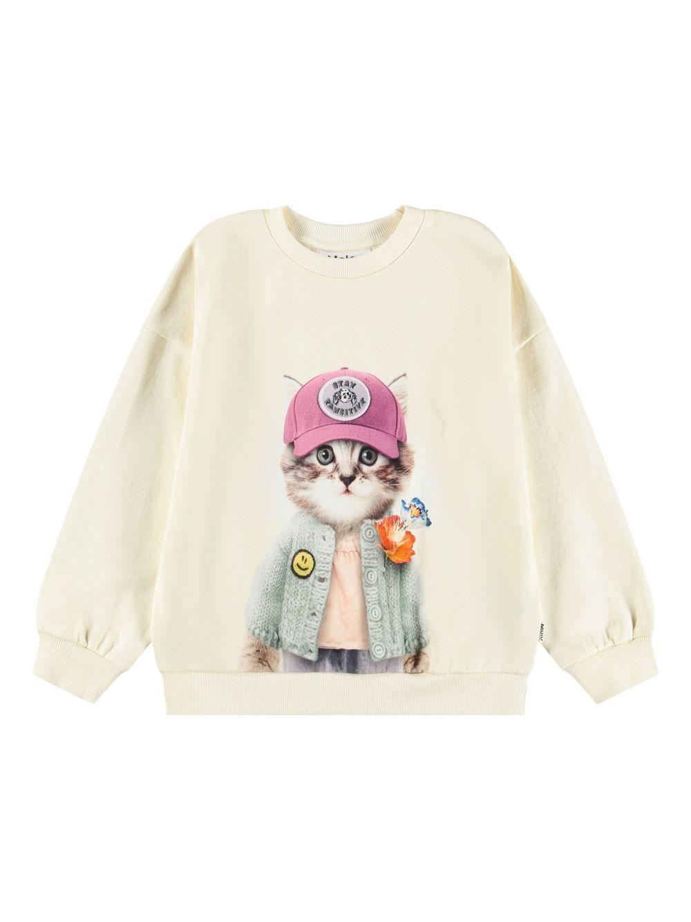 Felpa per bambina Molo bianco in cotone biologico 2W25J211 9730 MOLO 