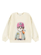Felpa per bambina Molo bianco in cotone biologico 2W25J211 9730 MOLO 