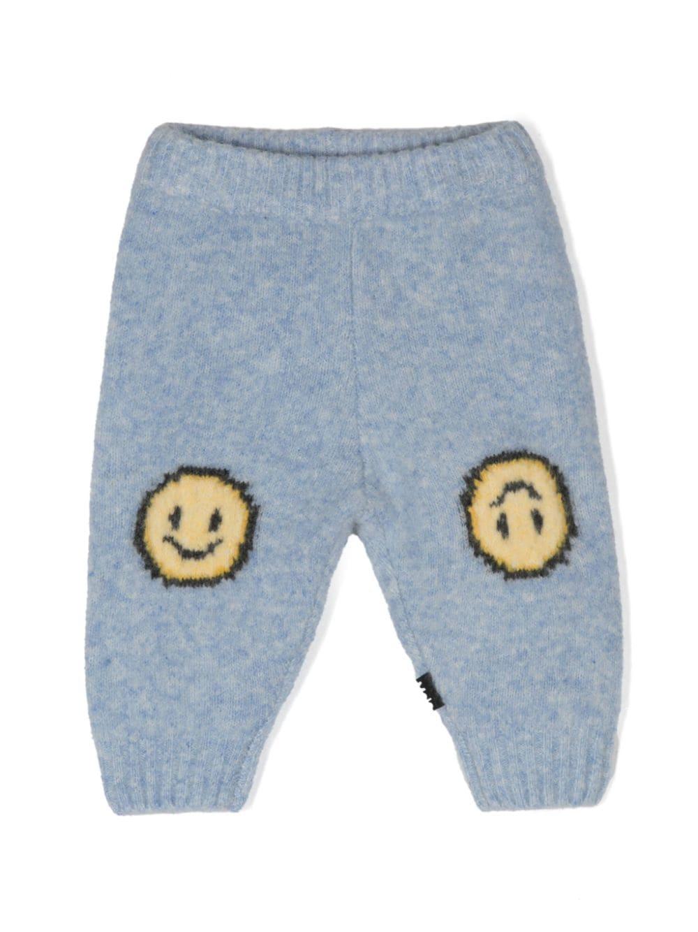 Pantaloni per neonati Molo Sol azzurro in misto lana con lavorazione a coste 6W24I211 3639 MOLO 
