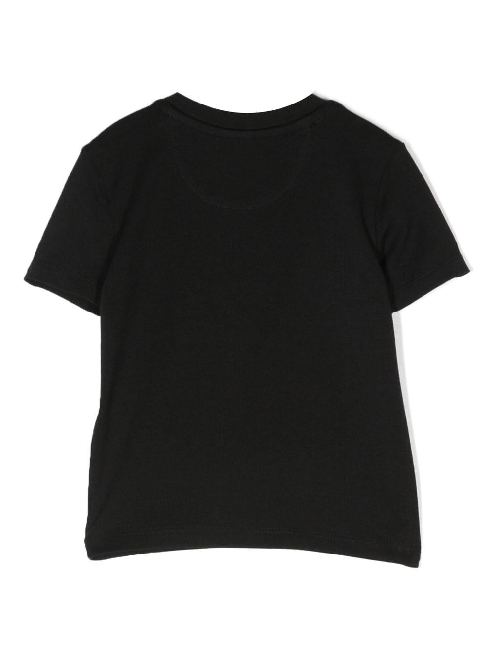 T-shirt per neonato Calvin Klein Kids nero con stampa logo sul davanti IN0IN00001 BEH CALVIN KLEIN KIDS 