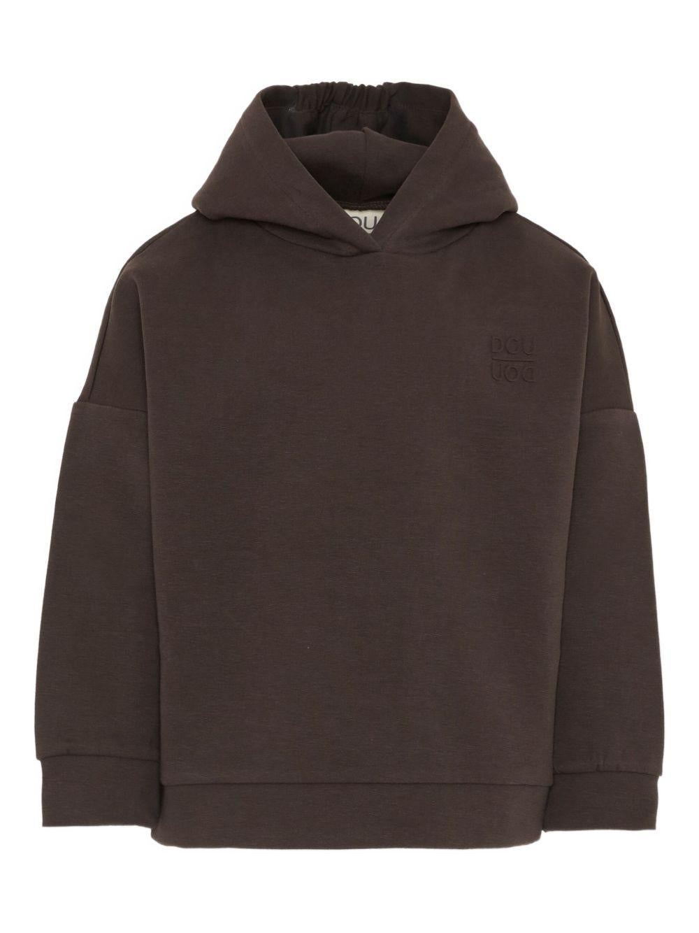 Felpa per bambino Douuod Kids marrone con dettaglio logo DX4P60 Z2858 321 DOUUOD 