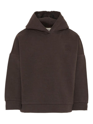 Felpa per bambino Douuod Kids marrone con dettaglio logo