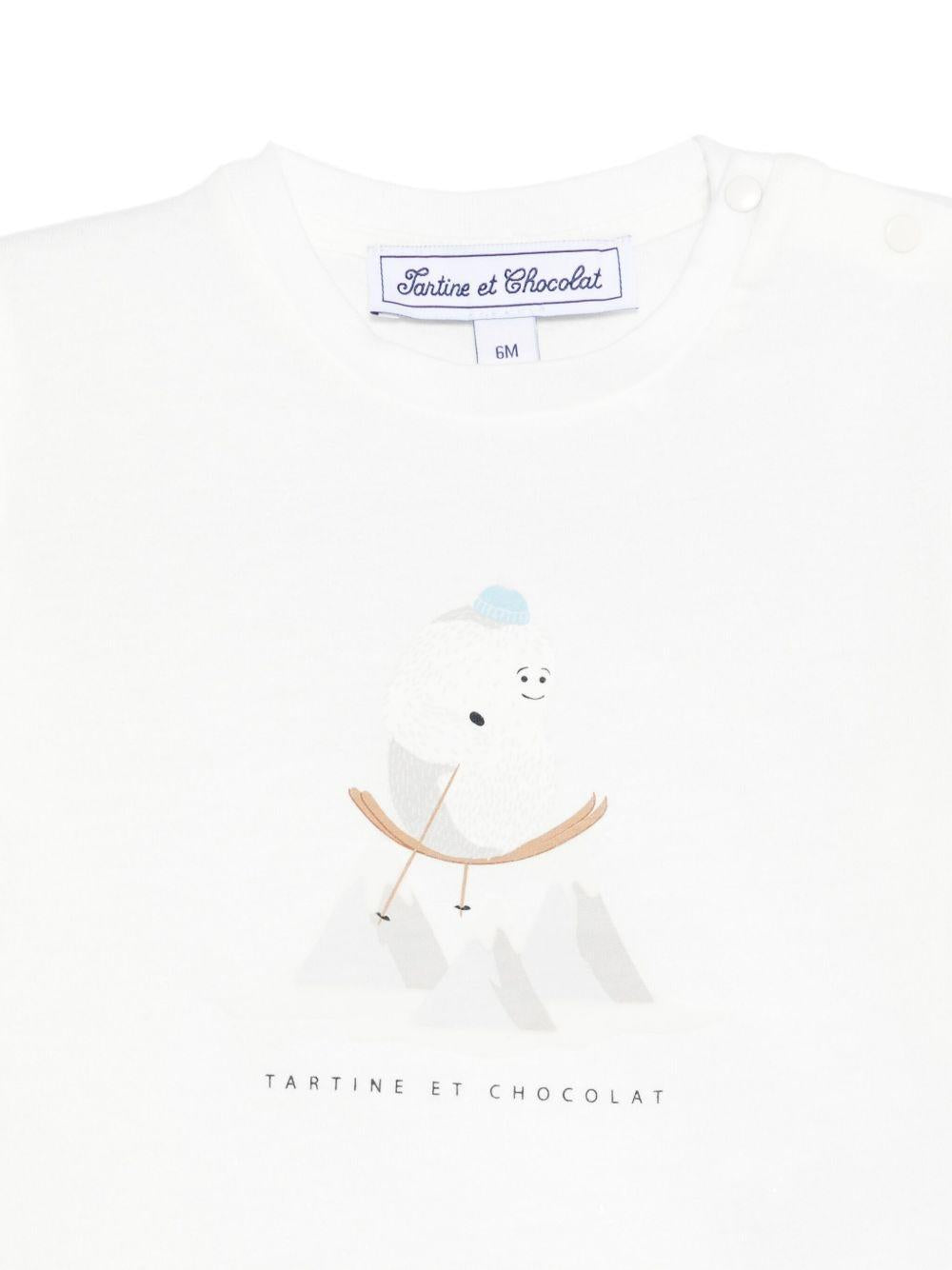 T-shirt per neonato Tartine Et Chocolat bianca con stampa grafica CB10041 13 TArtine & Chocolat 