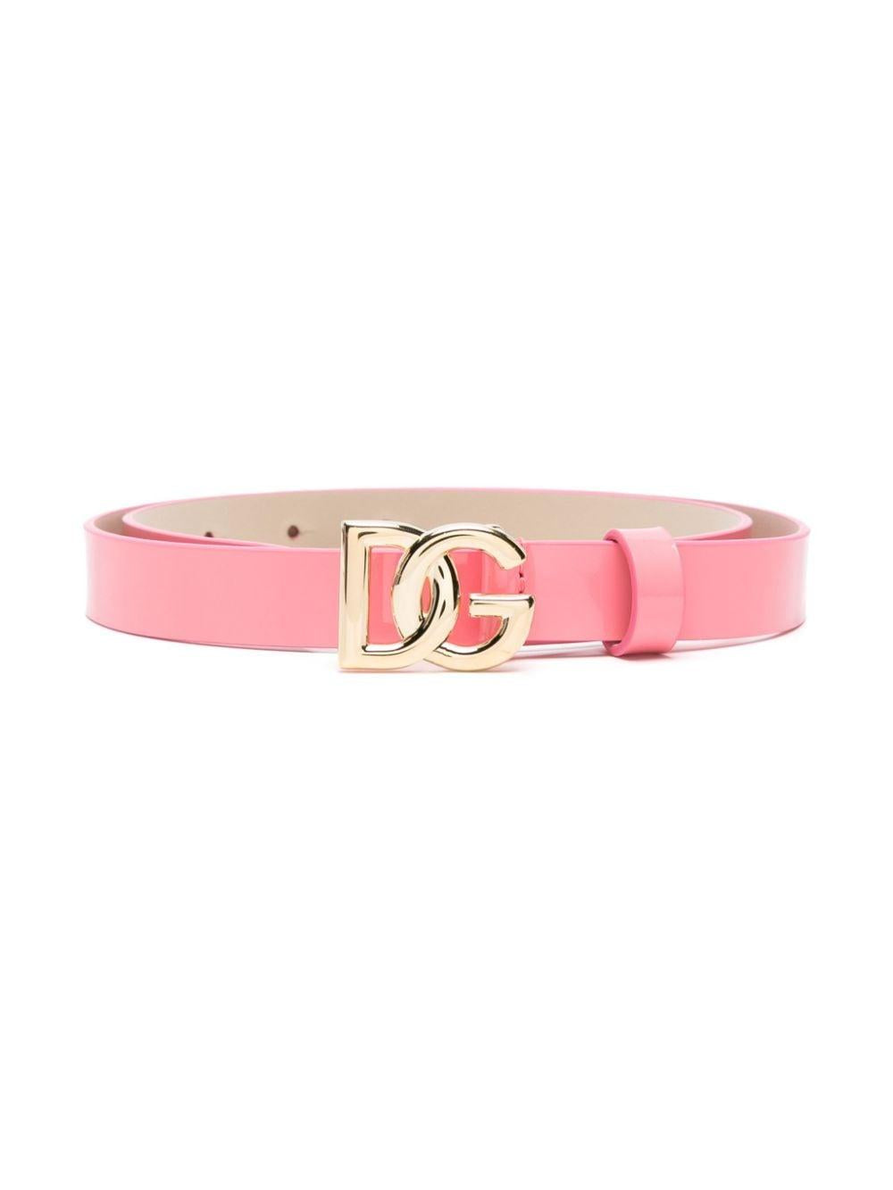 Cintura per bambina Dolce & Gabbana Kids rosa lucida con fibbia color oro EE0062 A1471 80424 DOLCE & GABBANA KIDS 