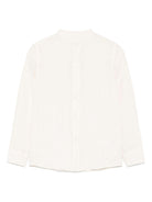 Camicia in lino per bambino Paolo Pecora Kids beige con logo ricamato PP4031 SALE PAOLO PECORA KIDS 