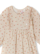 Abito con stampa per neonato Bonpoint beige con gonna plissettata W04XDRW00002 621 BONPOINT 