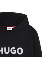 Felpa per bambino Hugo Kids nera con logo sul davanti G01007 09B Hugo 