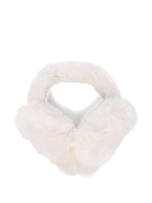 MC2 Saint Barth Kids white earmuffs with shearling exterior