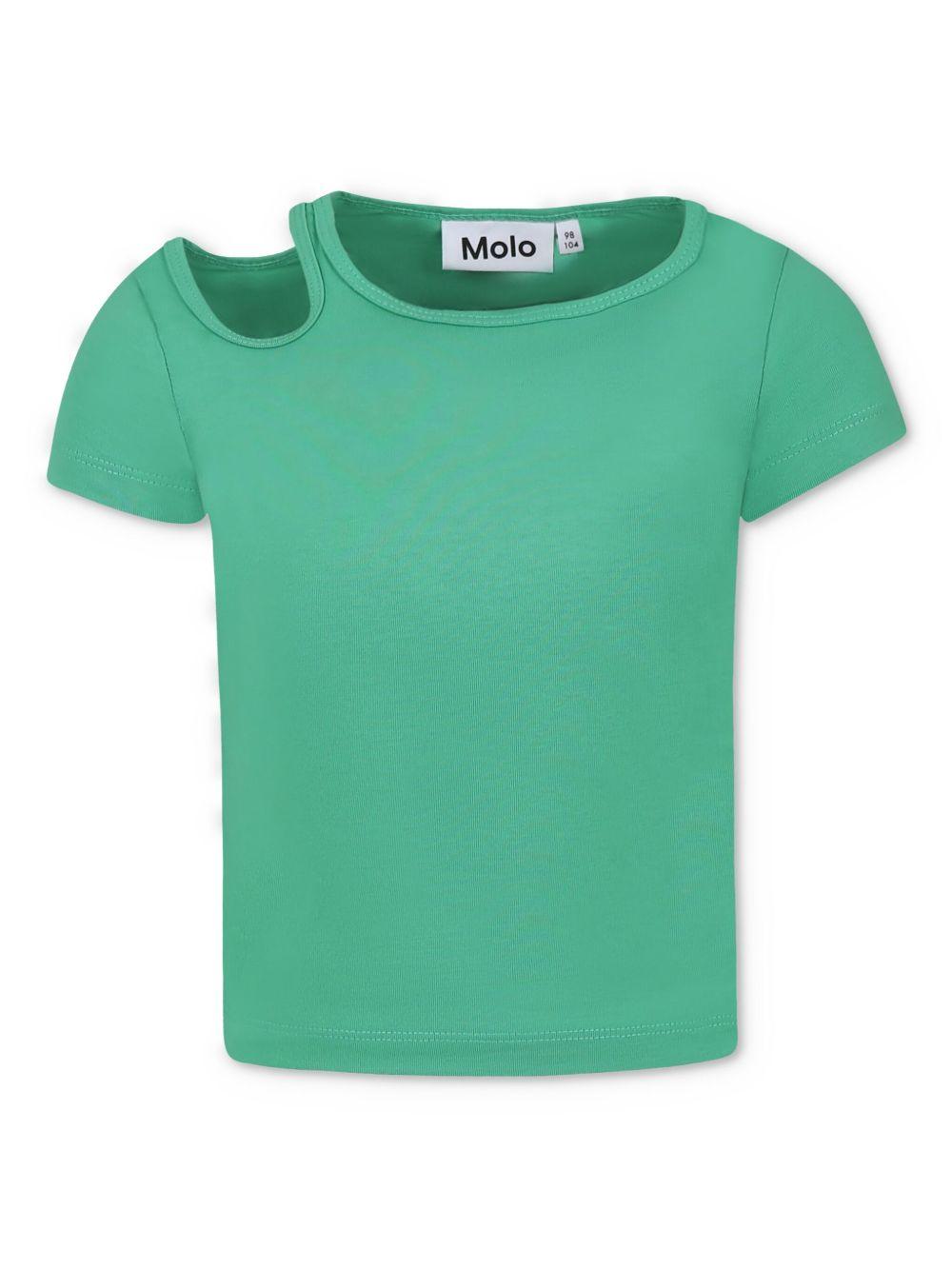 T-shirt per bambina Molo verde con dettaglio cut-out 2S25A217 5468 MOLO 