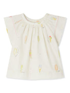 Blusa Alisia per neonata Bonpoint bianco con stampa grafica all-over S05XBLW00016 604 BONPOINT 