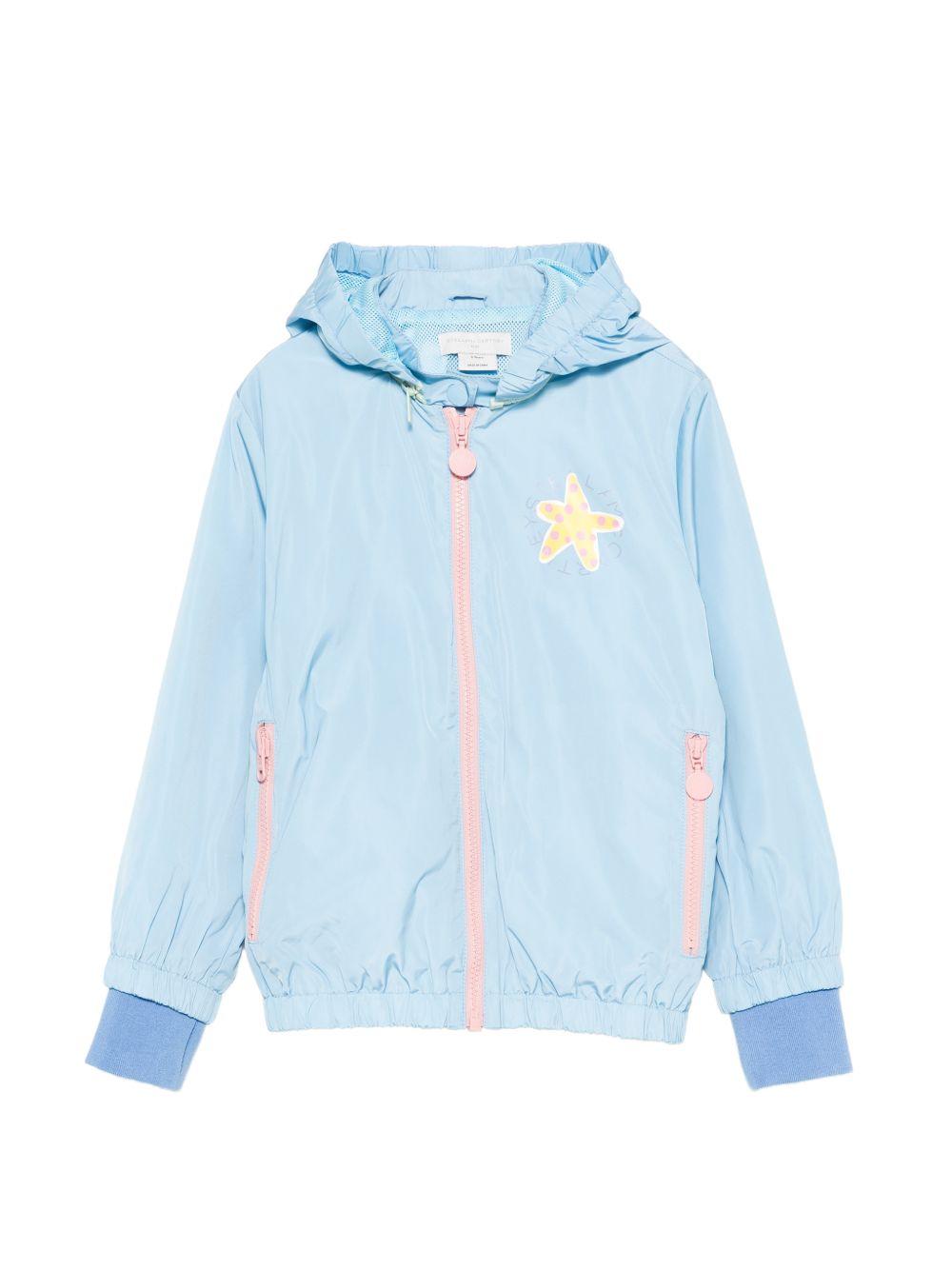 Giacca per bambina Stella McCartney Kids azzurro con cappuccio TY2B27 Z0537 606 STELLA McCARTNEY KIDS 