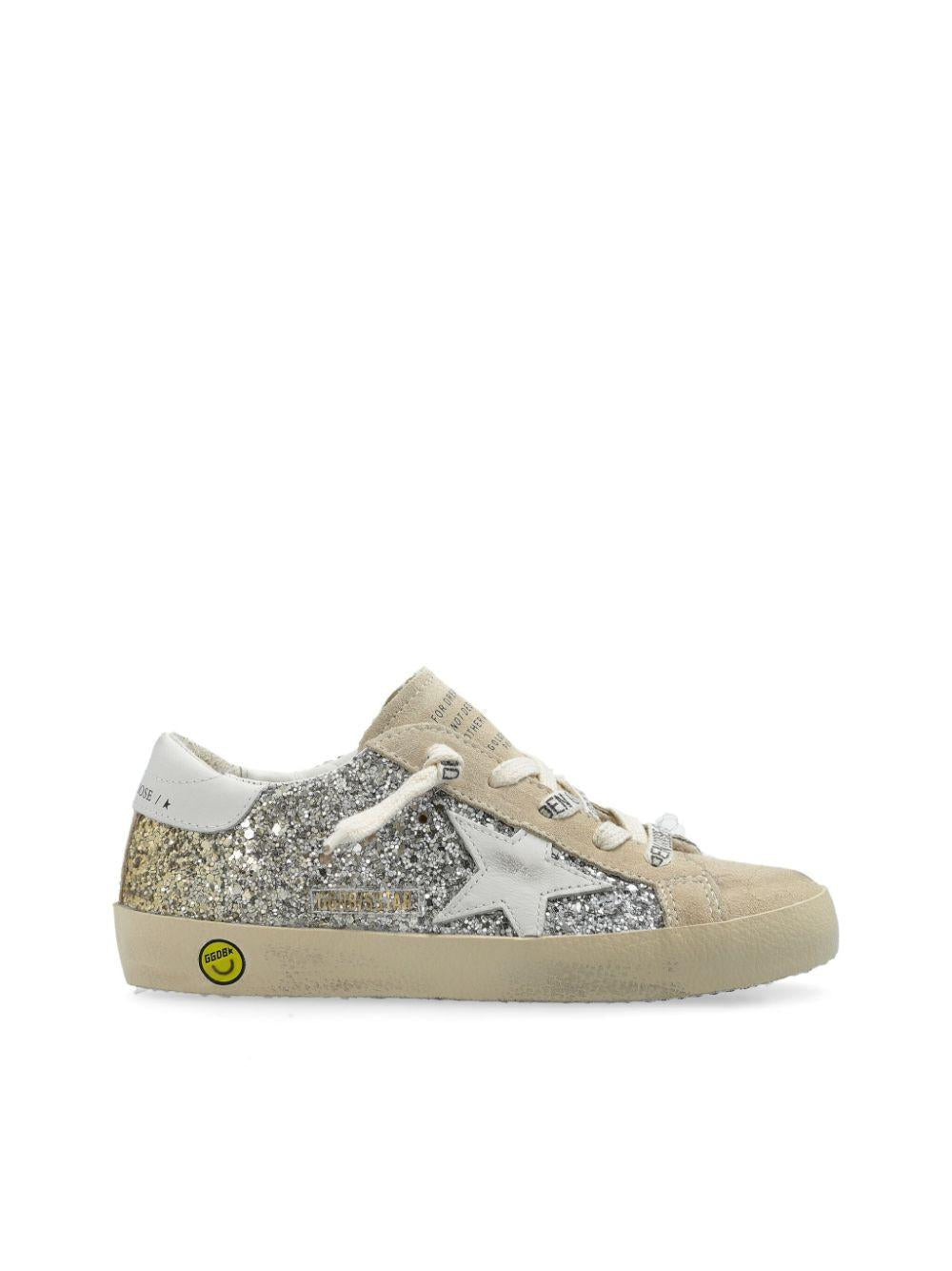 Sneakers Super Star per bambina Golden Goose Kids argento con effetto vissuto F00101F006758 55636 GOLDEN GOOSE KIDS 