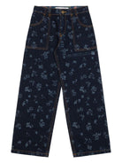 Jeans dritti per bambina Philosophy Di Lorenzo Serafini Kids in denim a fiori PFPA017CDF007 4000 PHILOSOPHY 