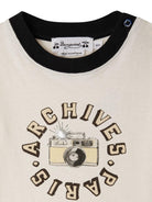 T-shirt per neonato Bonpoint Tom beige con bordi a contrasto P05YTSK00001 104 BONPOINT 