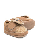 Scarpe da culla per neonati Donsje beige con applicazioni in pelle di pecora 1042101 NL127 DONSJE 
