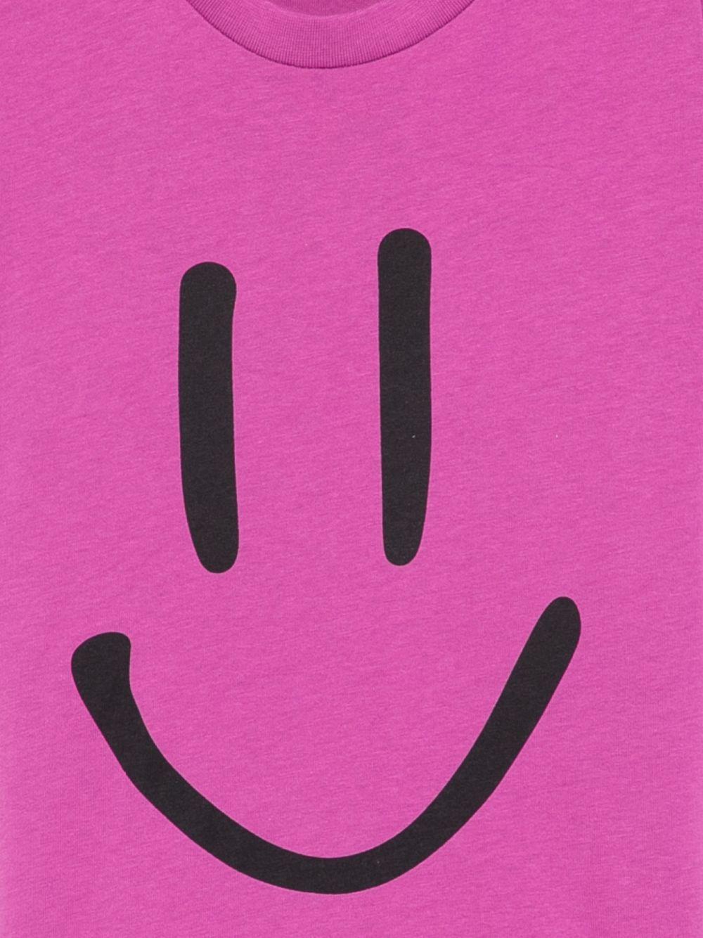 T-shirt per bambina Molo fucsia con stampa smile 6S26A201 5627 MOLO 