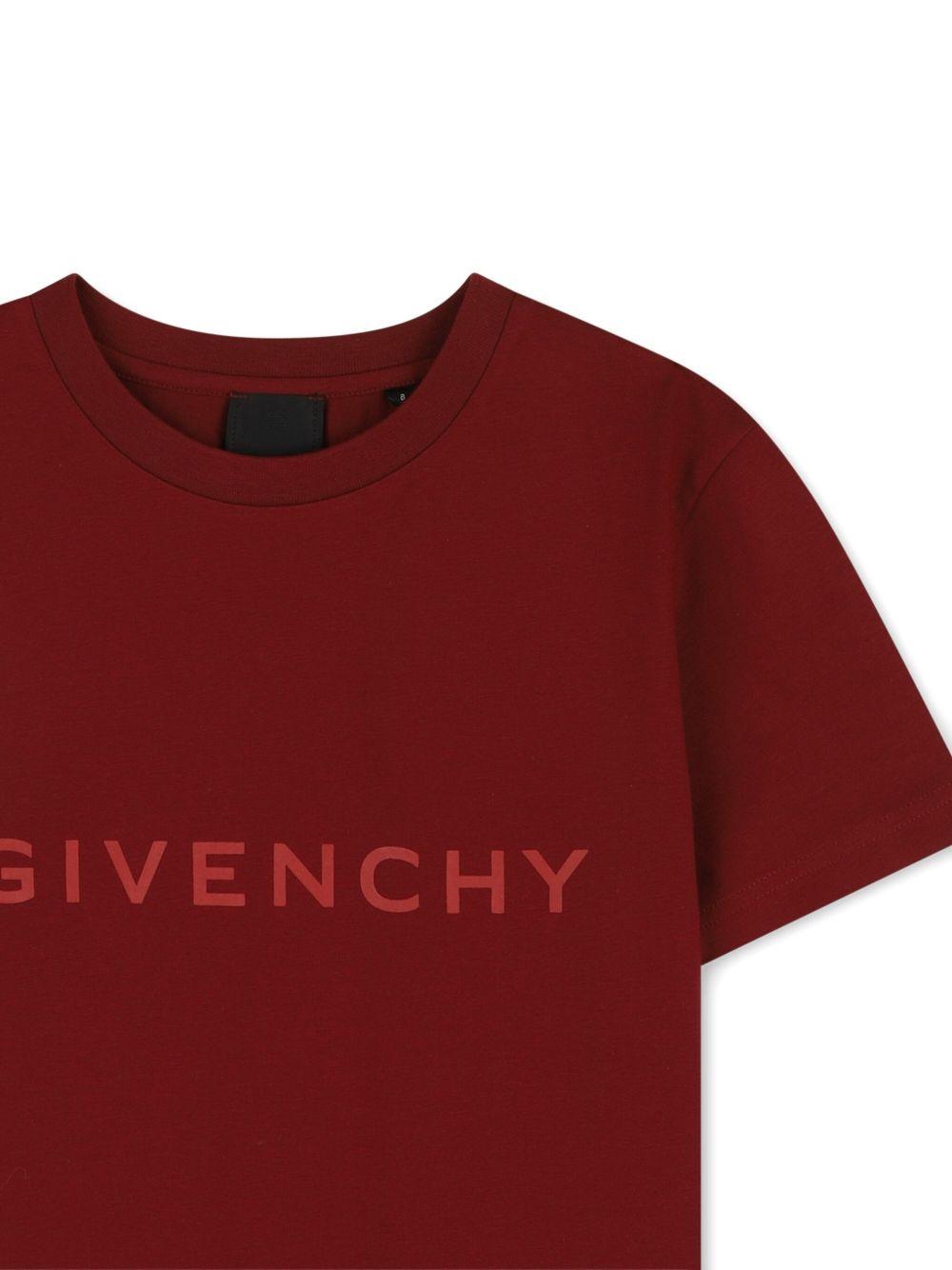 T-shirt per bambino Givenchy Kids rossa con logo frontale H30952 95C GIVENCHY KIDS 