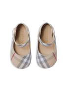 Ballerine primi passi per neonata Burberry Kids Mary Jane beige con motivo a quadri 8090482 A2205 BURBERRY KIDS 