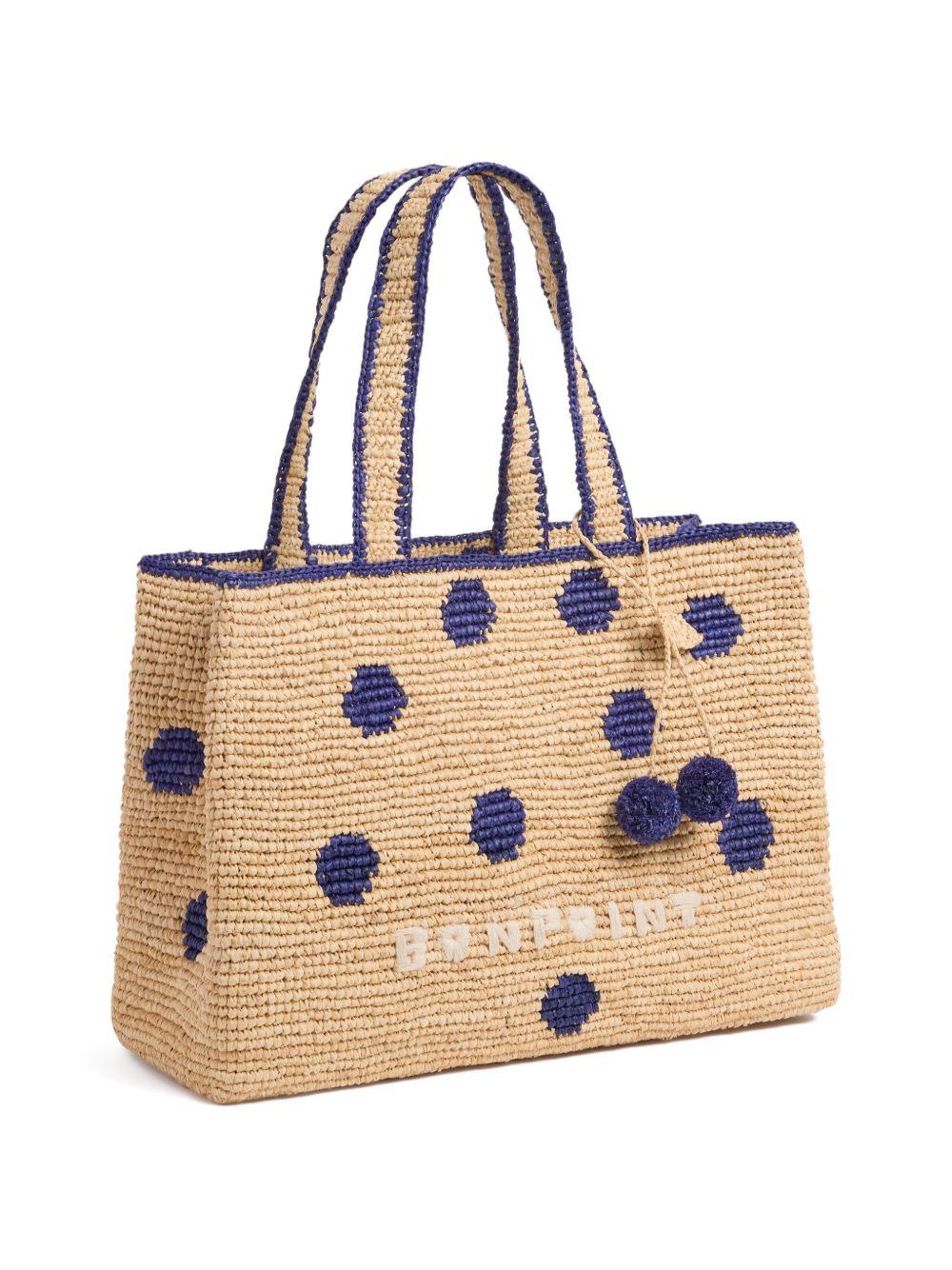 Borsa per bambina Bonpoint beige con stampa a pois S06GBAW00006 770B BONPOINT 