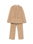 Completo per bambino Paolo Pecora Kids beige con giacca doppiopetto PP3963 TERRA PAOLO PECORA KIDS 