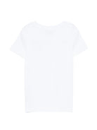 T-shirt per bambini Moschino Kids bianca con ricamo Teddy Bear HTM058LAA24 10101 MOSCHINO KIDS 