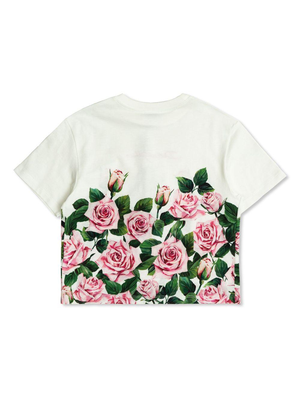 T-shirt con stampa per bambina Dolce & Gabbana Kids bianco con girocollo L5JTNL II7GI HA5IZ DOLCE & GABBANA KIDS 