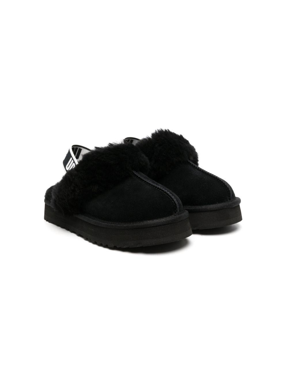 Slippers per bambina UGG Kids Funkette nero con fascia con logo stampato 1130395K BLK UGG 