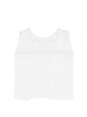 Mariella Ferrari white baby girl T-shirt with embroidered details
