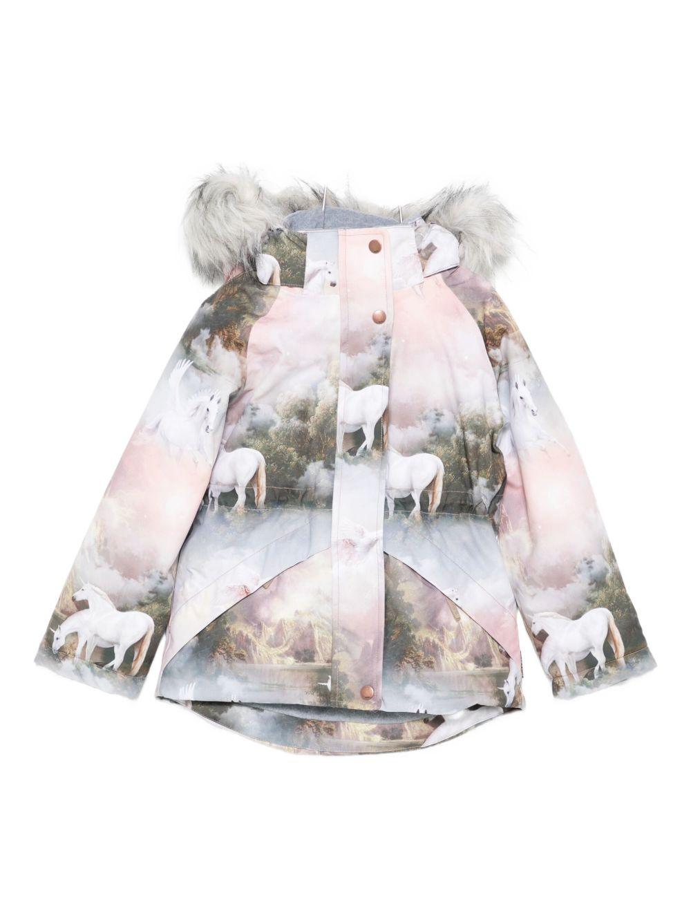 Giubbino per bambina Molo rosa con stampa unicorni 5W25M310 9364 MOLO 