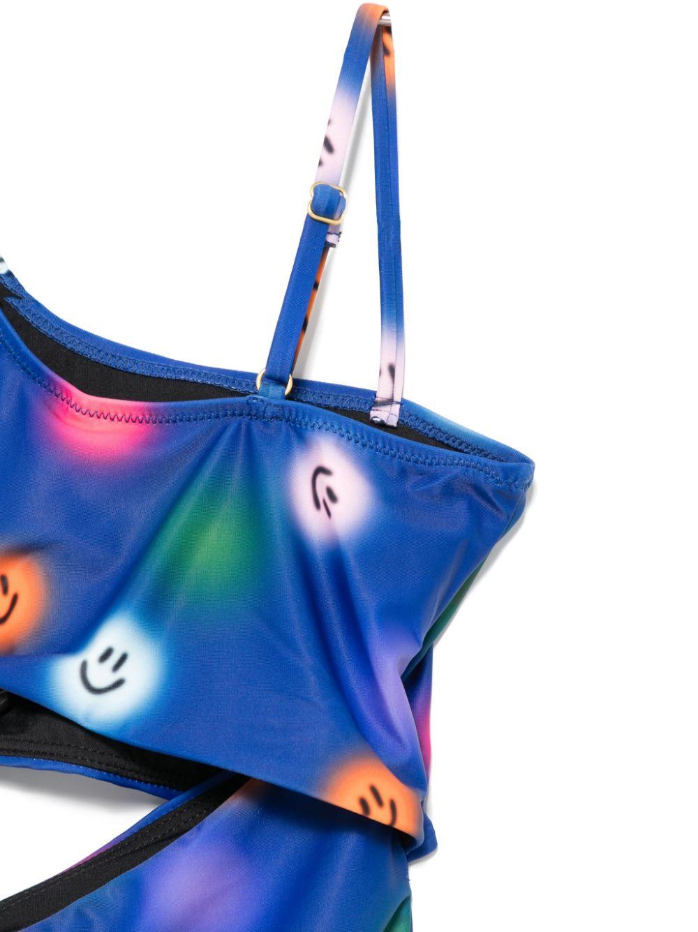 Costume intero per bambina Molo Naan blu con motivo smile 8S25P519 9240 MOLO 
