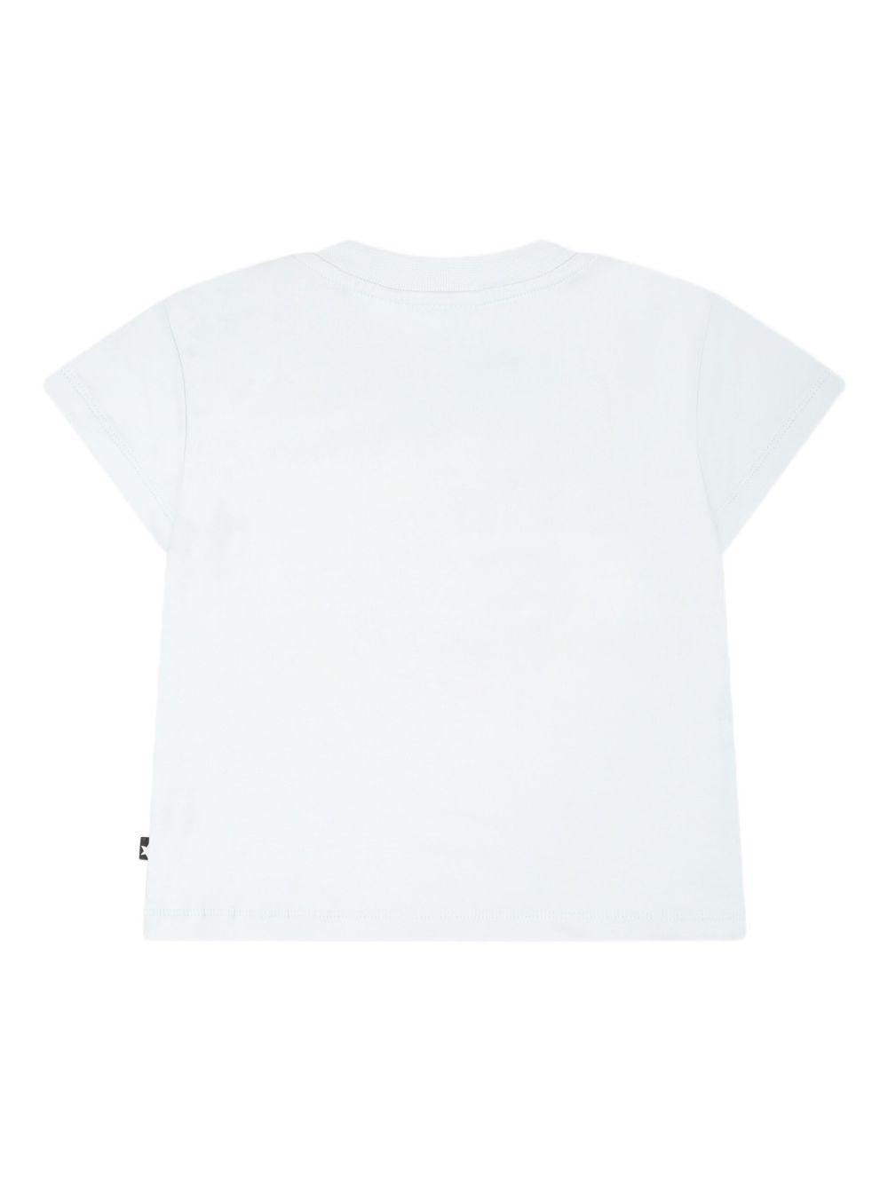 T-shirt per neonato Molo bianco con stampa gatto 6S25A204 3914 MOLO 