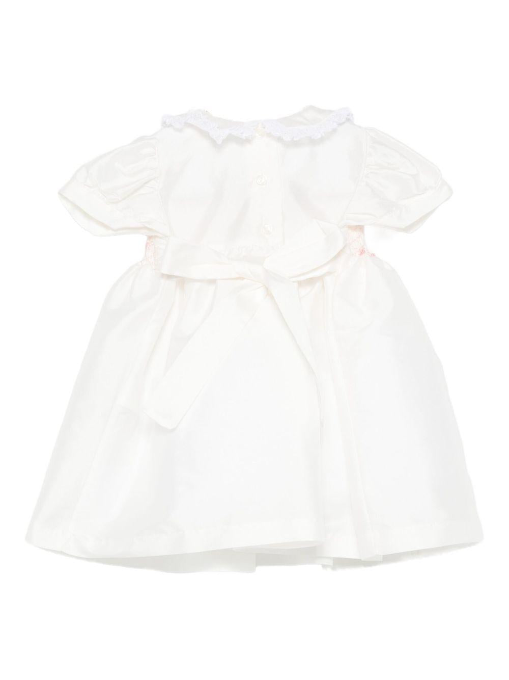 Vestito per neonata Mariella Ferrari bianco con colletto con bordo in pizzo ABA1MC 068 MARIELLA FERRARI 