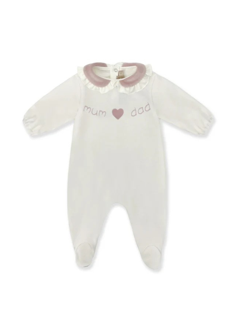 Tutina per neonata La Stupenderia bianca con dettagli rosa 1TBTT12 K40L23 LA STUPENDERIA 