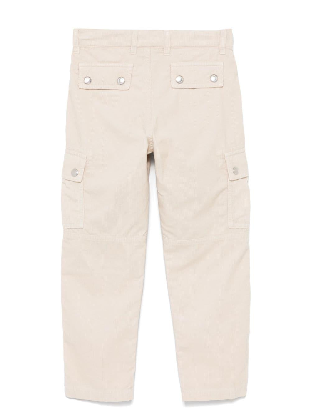 Pantaloni per bambino Brunello Cucinelli Kids beige a coste con tasche laterali B279DP102 C6233 BRUNELLO CUCINELLI KIDS 