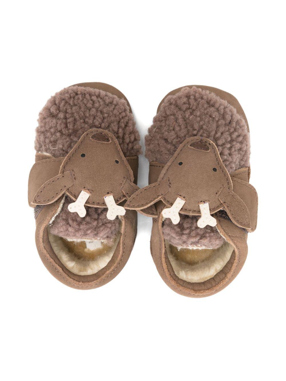 Scarpe da culla per neonati Donsje beige con applicazioni alce 1042104 NL148 DONSJE 